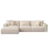 Canapé D'angle Gauche 4 Places En Tissu Beige