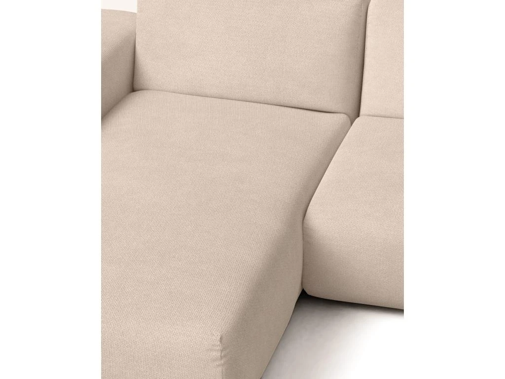 Canapé D'angle Gauche 4 Places En Tissu Brun Clair 2 Canapé D'angle Gauche 4 Places En Tissu Brun Clair – Image 2