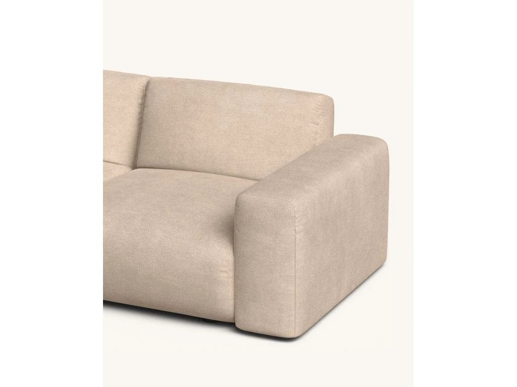 Canapé D'angle Gauche 4 Places En Tissu Brun Clair 6 Canapé D'angle Gauche 4 Places En Tissu Brun Clair – Image 6