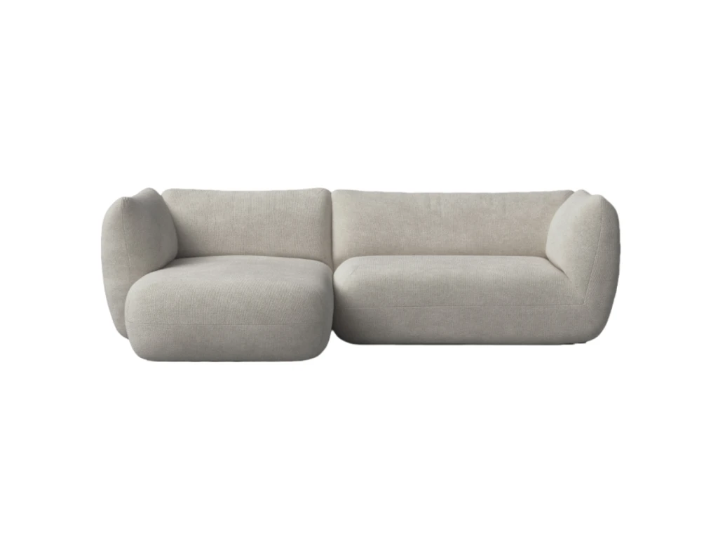 Canapé D'angle Gauche 2 Places En Tissu Gris 1 Canapé D'angle Gauche 2 Places En Tissu Gris