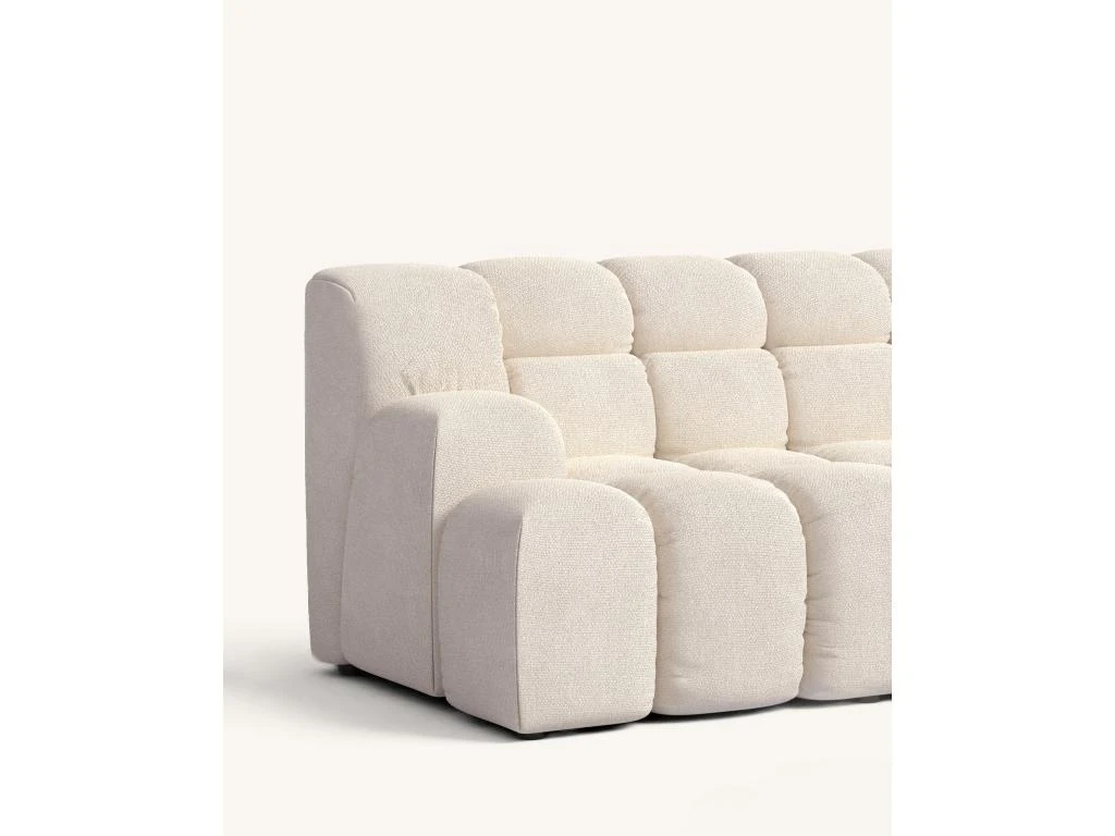 Canapé D'angle Droit 2 Places Tissu Beige 2 Canapé D'angle Droit 2 Places Tissu Beige – Image 2