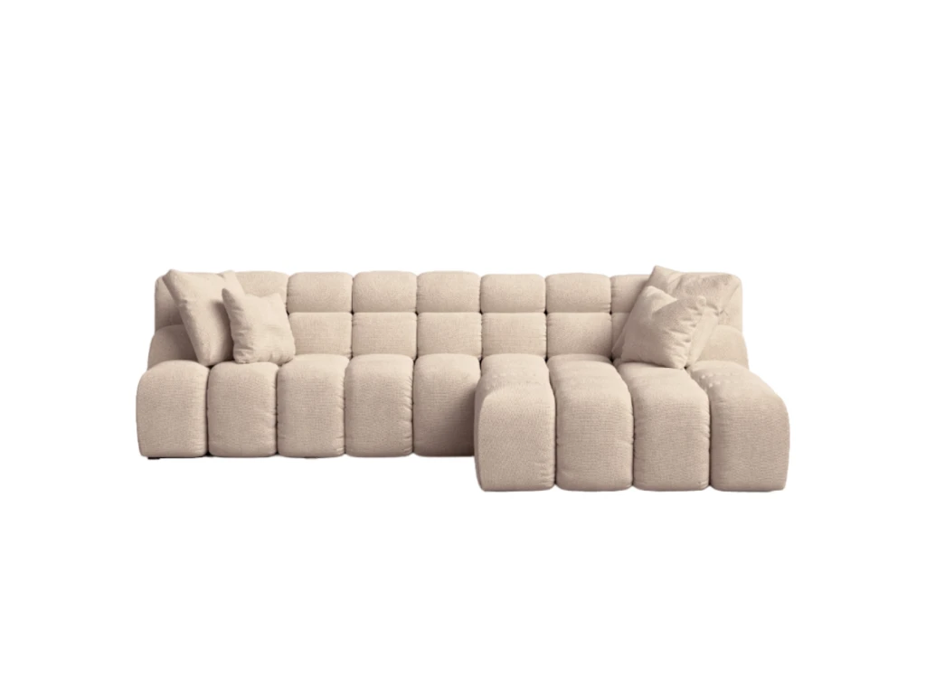 Canapé D'angle Droit 2 Places En Tissu Brun Clair 1 Canapé D'angle Droit 2 Places En Tissu Brun Clair