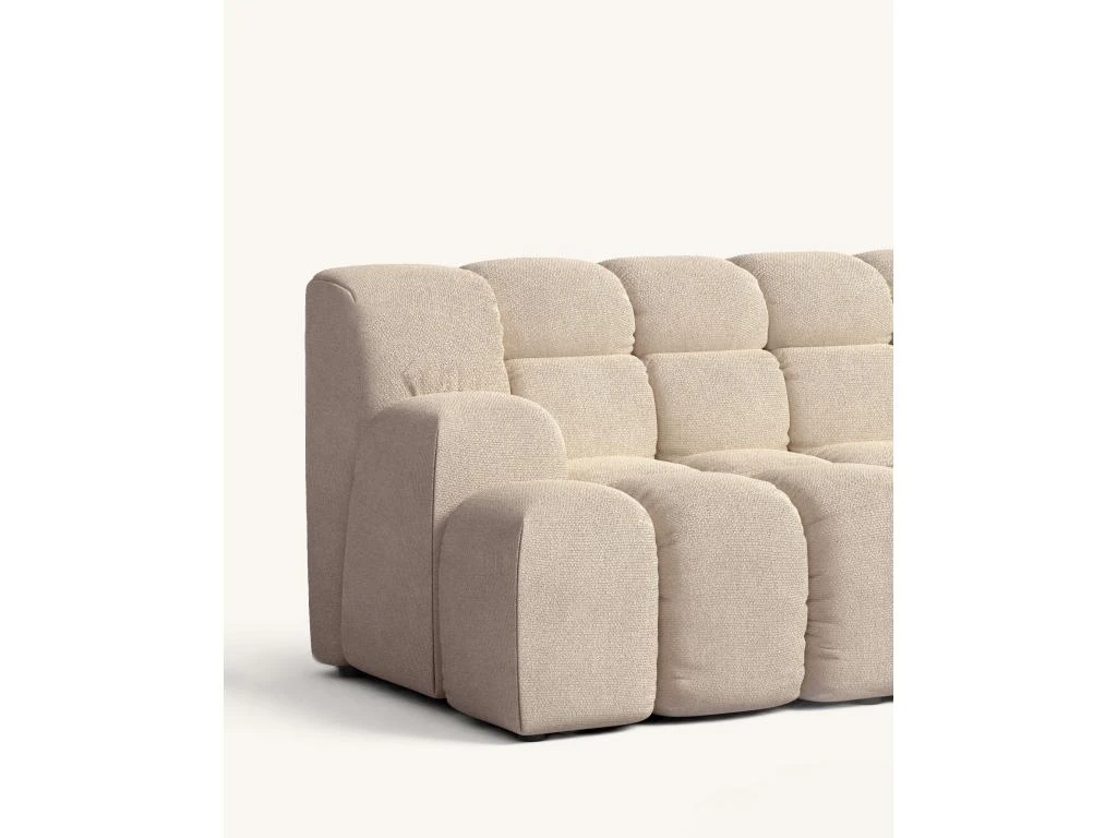 Canapé D'angle Droit 2 Places En Tissu Brun Clair 2 Canapé D'angle Droit 2 Places En Tissu Brun Clair – Image 2