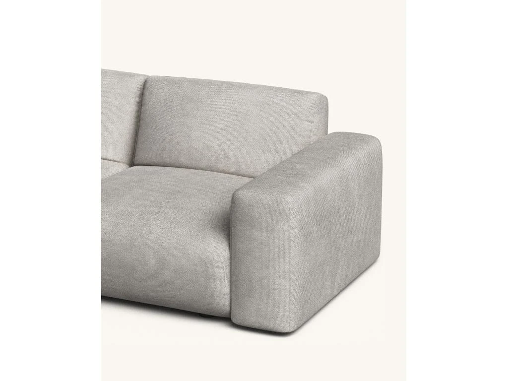 Canapé D'angle Gauche 4 Places En Tissu Gris 3 Canapé D'angle Gauche 4 Places En Tissu Gris – Image 3