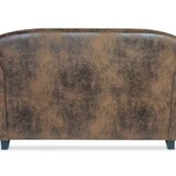 Canapé Club 2 Places Madmen TIssu Effet Simili Usé Marron -Promos Chesteris Boutique canape 19894489