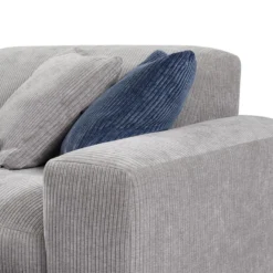 Canapé D'angle Gauche Et Pouf En Velours Côtelé Gris TIRONO -Promos Chesteris Boutique canape 19917641