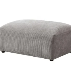 Canapé D'angle Gauche Et Pouf En Velours Côtelé Gris TIRONO -Promos Chesteris Boutique canape 19917651