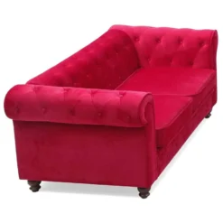 Grand Canapé 2 Places Chesterfield Velours Rouge 7 Grand Canapé 2 Places Chesterfield Velours Rouge -Promos Chesteris Boutique canape 19939785