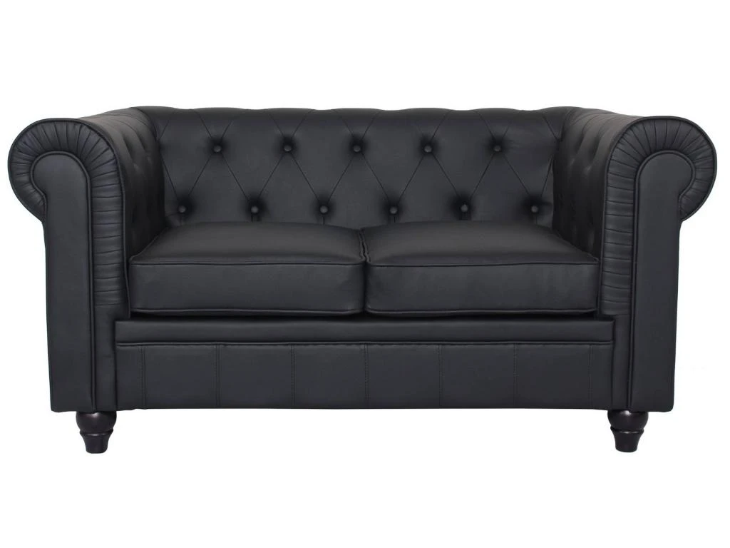 Grand Canapé 2 Places Chesterfield Noir 1 Grand Canapé 2 Places Chesterfield Noir