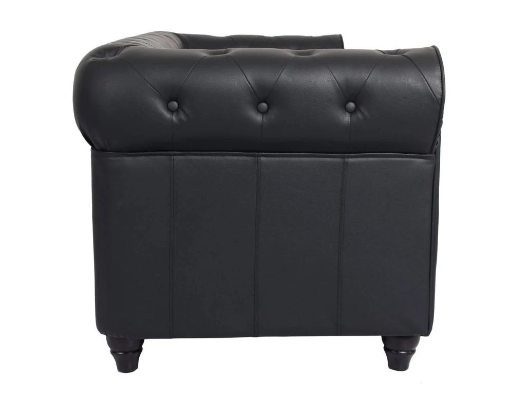 Grand Canapé 2 Places Chesterfield Noir 3 Grand Canapé 2 Places Chesterfield Noir – Image 3