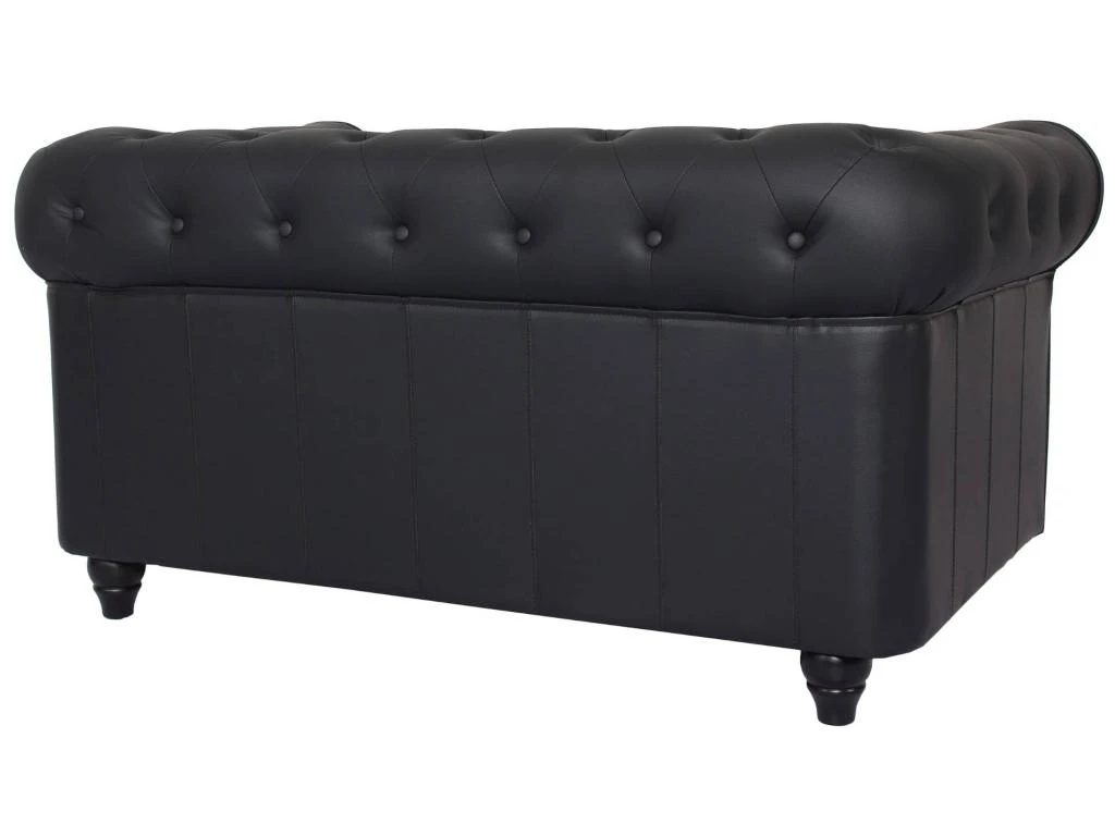 Grand Canapé 2 Places Chesterfield Noir 4 Grand Canapé 2 Places Chesterfield Noir – Image 4