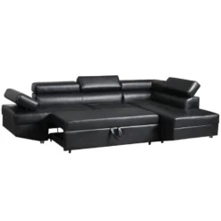 Canapé D'angle Convertible Lido Noir -Promos Chesteris Boutique canape 20006285