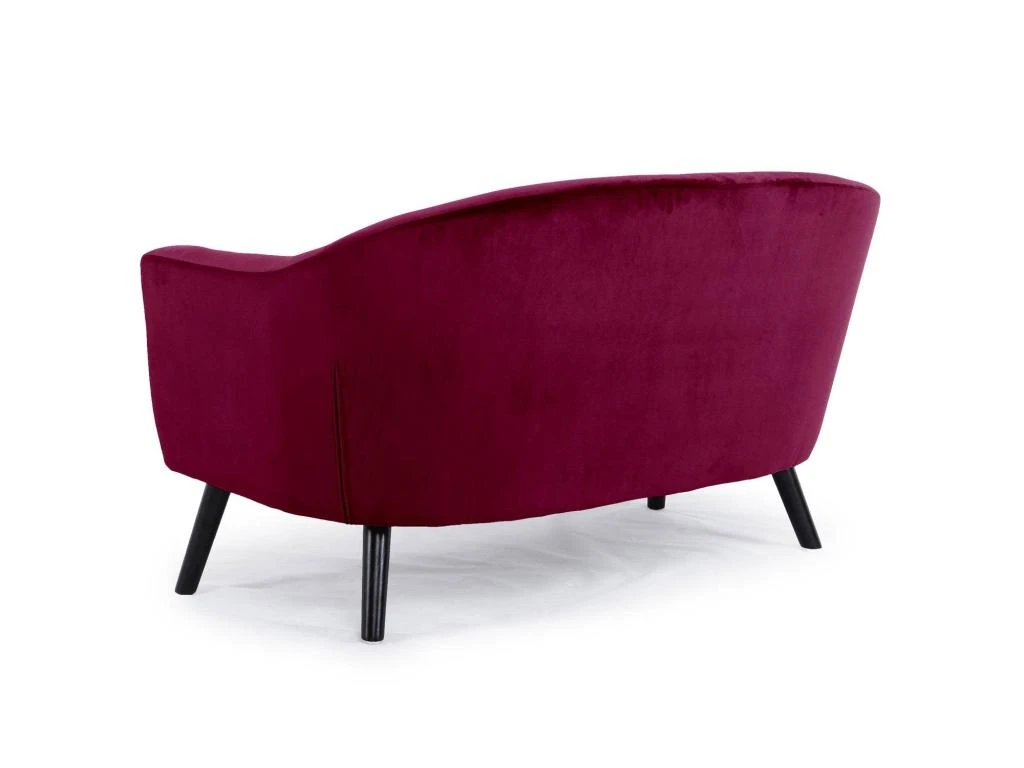 Canapé 2 Places Scandinaves Savoy Velours Bordeaux 3 Canapé 2 Places Scandinaves Savoy Velours Bordeaux – Image 3