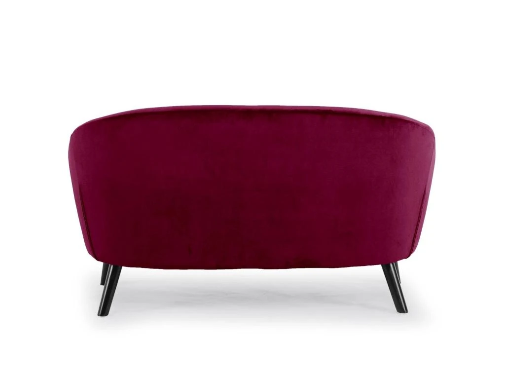 Canapé 2 Places Scandinaves Savoy Velours Bordeaux 4 Canapé 2 Places Scandinaves Savoy Velours Bordeaux – Image 4
