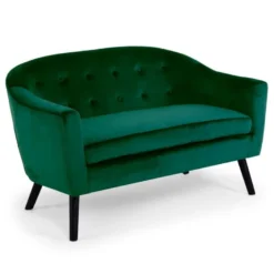 Canapé 2 Places Scandinave Savoy Velours Vert