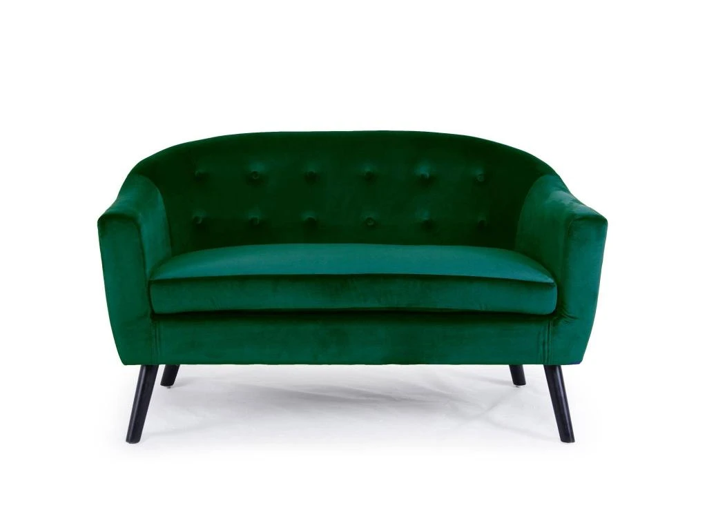 Canapé 2 Places Scandinave Savoy Velours Vert 2 Canapé 2 Places Scandinave Savoy Velours Vert – Image 2