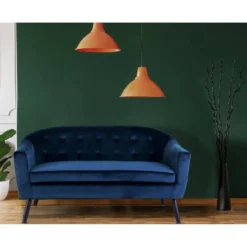 Canapé 3 Places Scandinave Savoy Velours Bleu -Promos Chesteris Boutique canape 20006569