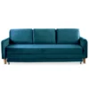 Canapé 3 Places Convertible Flixo Velours Bleu