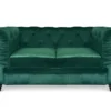 Grand Canapé 2 Places Chesterfield Velours Vert