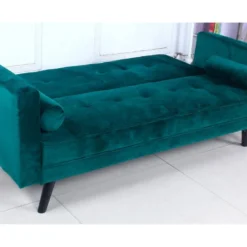 Canapé Convertible Clic-clac Scandinave Slow Velours Vert -Promos Chesteris Boutique canape 20006937