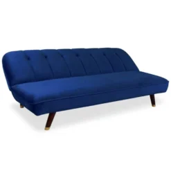Canapé Convertible Clic-clac Olympia Velours Bleu -Promos Chesteris Boutique canape 20006979