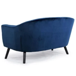 Canapé 2 Places Scandinave Savoy Velours Bleu -Promos Chesteris Boutique canape 20007113