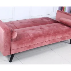 Canapé Convertible Clic-clac Scandinave Slow Velours Rose -Promos Chesteris Boutique canape 20007133