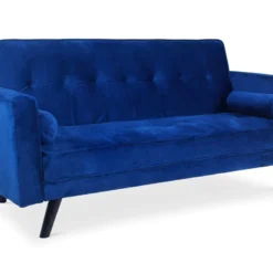 Canapé Convertible Clic-clac Scandinave Slow Velours Bleu