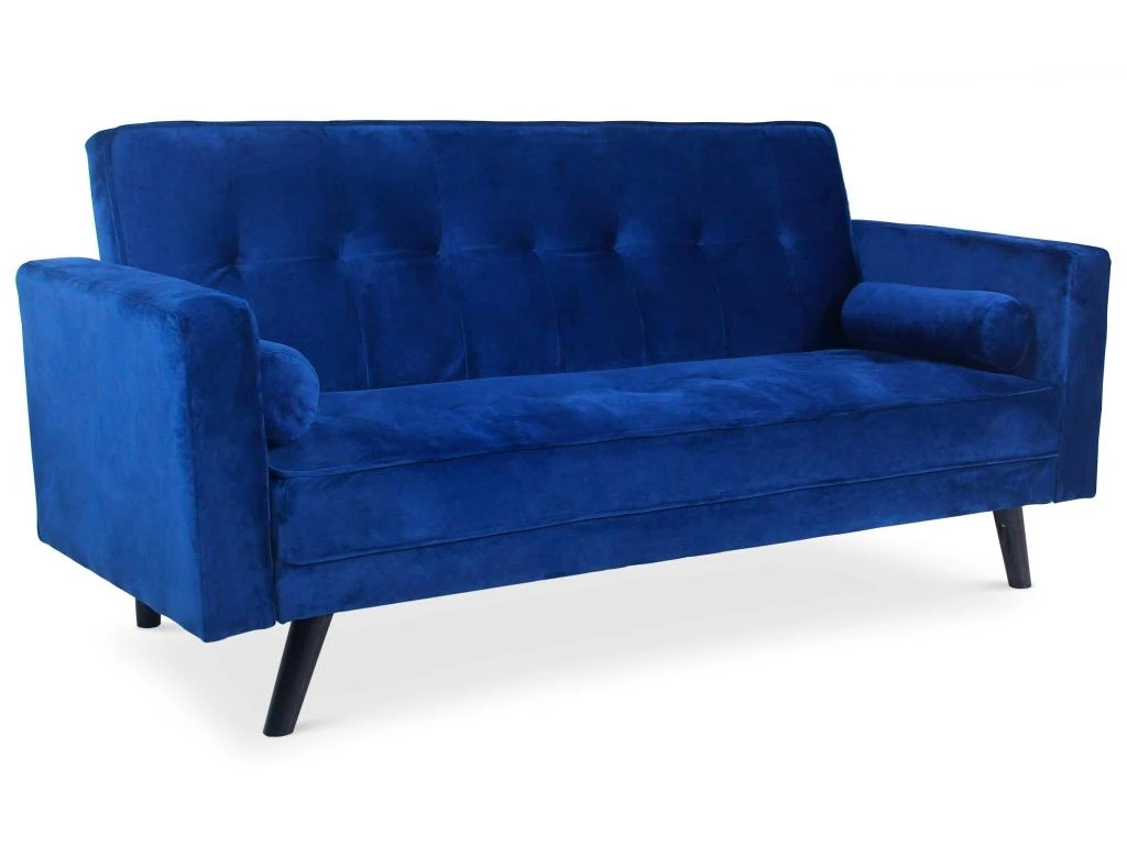 Canapé Convertible Clic-clac Scandinave Slow Velours Bleu 1 Canapé Convertible Clic-clac Scandinave Slow Velours Bleu