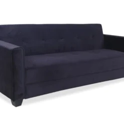 Canapé Convertible 3 Places Clayton Velours Noir