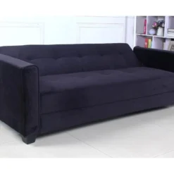 Canapé Convertible 3 Places Clayton Velours Noir -Promos Chesteris Boutique canape 20007145