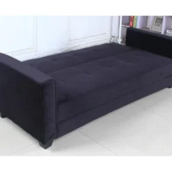 Canapé Convertible 3 Places Clayton Velours Noir -Promos Chesteris Boutique canape 20007147