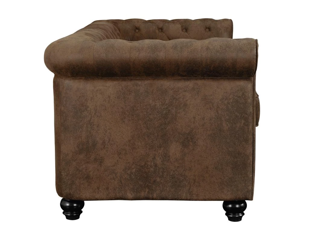 Canapé Chesterfield 3 Places Marron Vieilli 5 Canapé Chesterfield 3 Places Marron Vieilli – Image 5