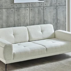 Canapé 3 Places En Tissu Texturé Ivoire LETINI De Pascal Morabito -Promos Chesteris Boutique canape 20019979