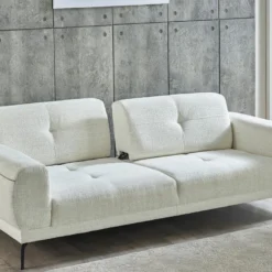 Canapé 3 Places En Tissu Texturé Ivoire LETINI De Pascal Morabito -Promos Chesteris Boutique canape 20019981
