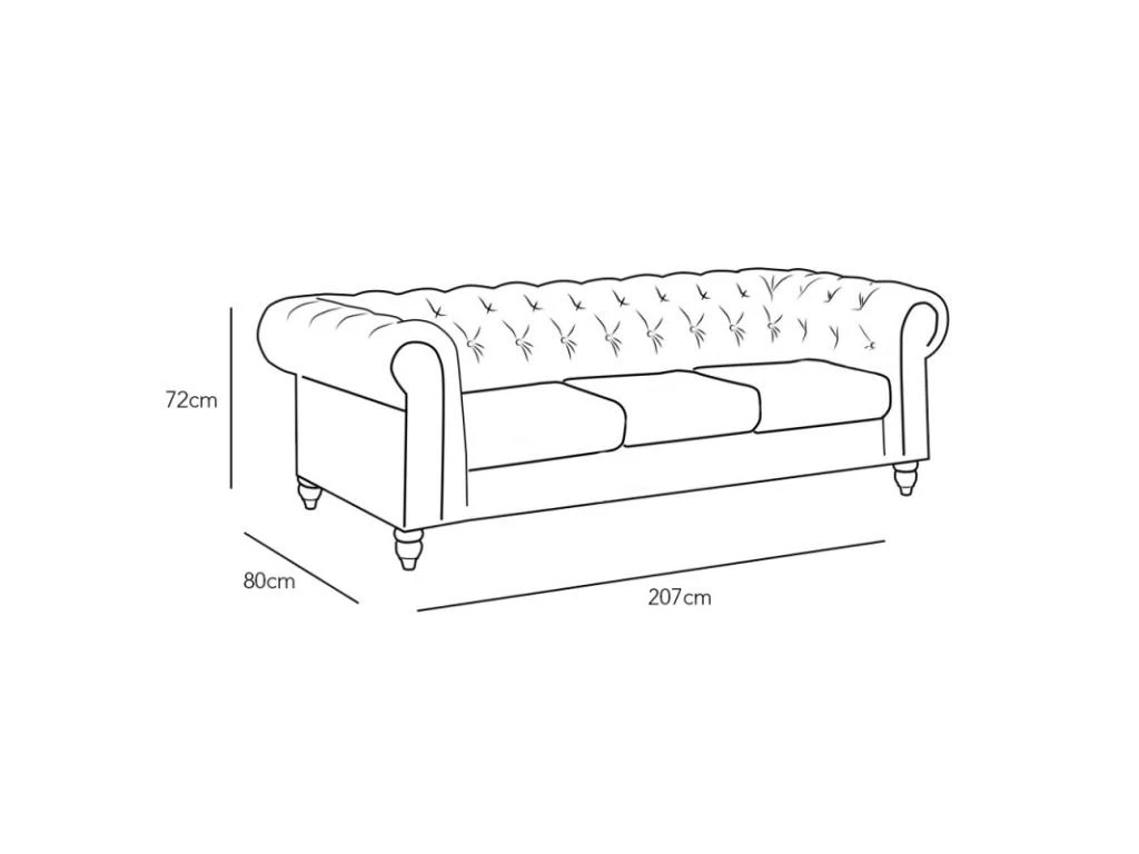 Canapé Chesterfield 3 Places - Couleurs - Velours Noir, Types De Canapé - 3 Places Chesterfield 5 Canapé Chesterfield 3 Places - Couleurs - Velours Noir, Types De Canapé - 3 Places Chesterfield – Image 5