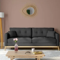 Canapé 3 Places Convertible En Tissu Anthracite KENZA 13 Canapé 3 Places Convertible En Tissu Anthracite KENZA -Promos Chesteris Boutique canape 20085319