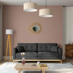 Canapé 3 Places Convertible En Tissu Anthracite KENZA