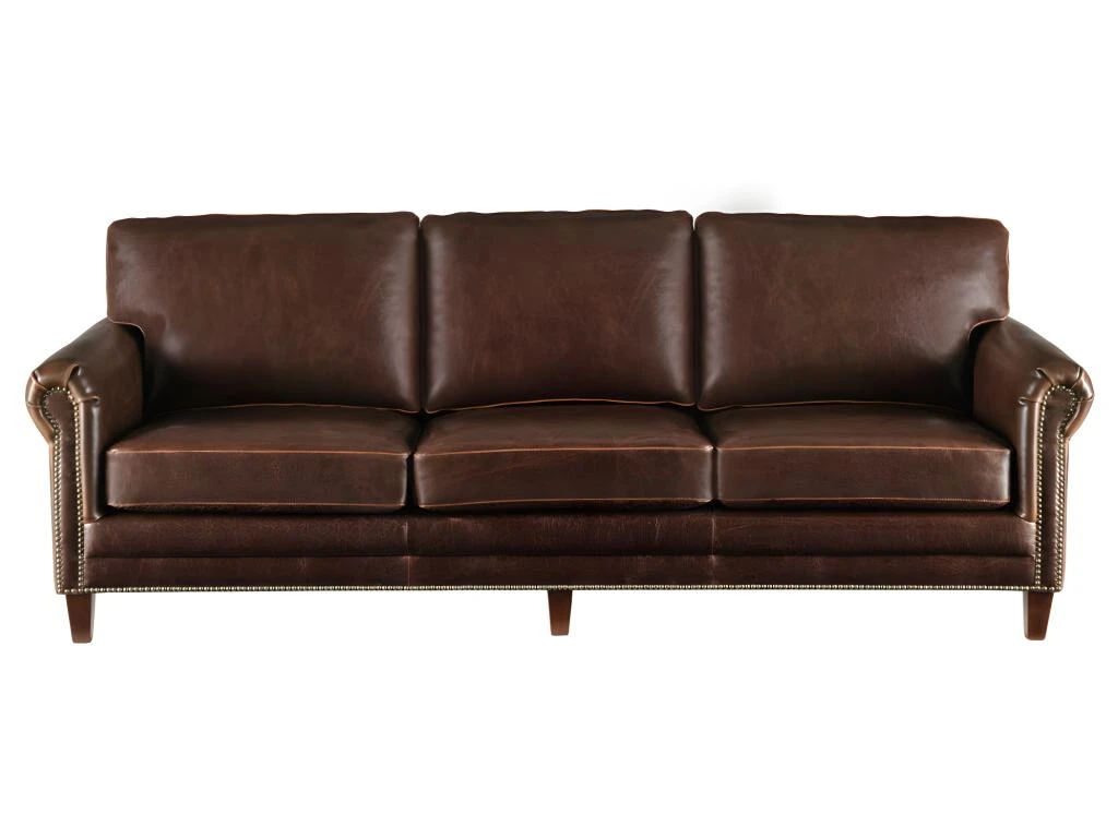 Canapé 3 Places En Cuir Vieilli CASSANDRA - Marron 4 Canapé 3 Places En Cuir Vieilli CASSANDRA - Marron – Image 4