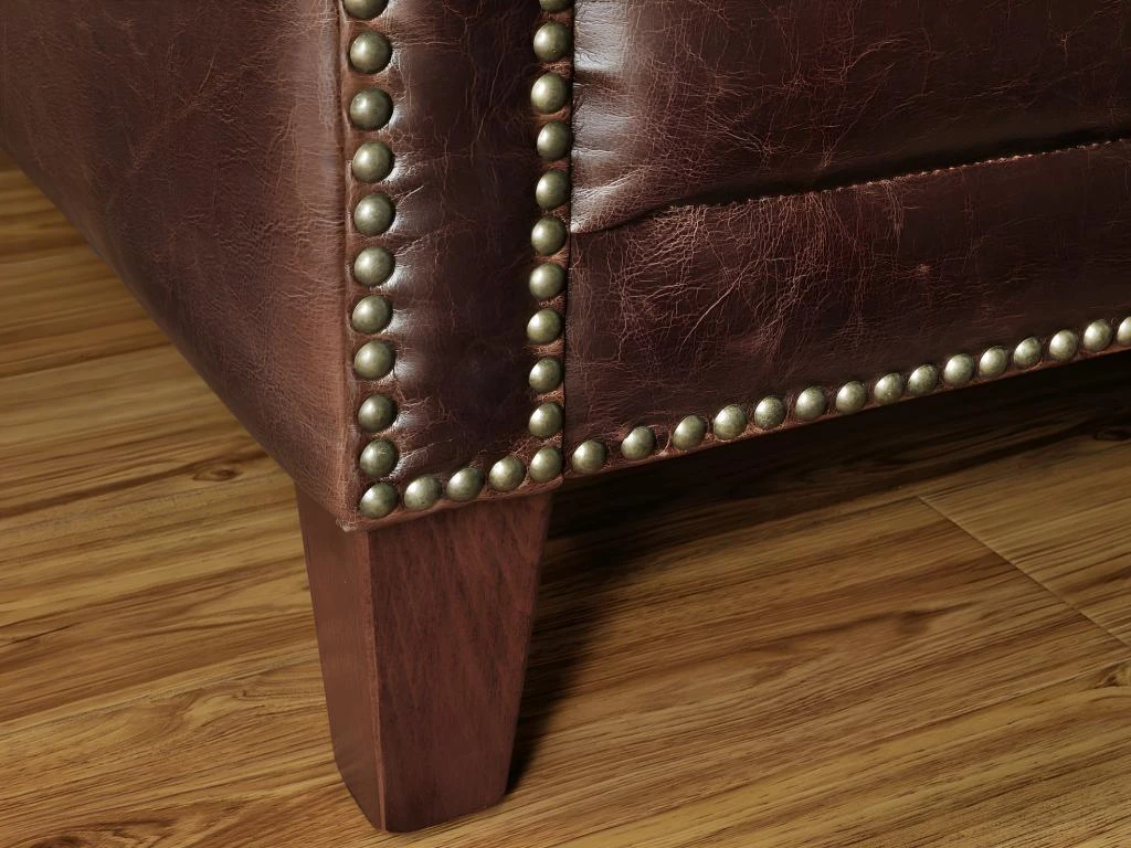 Canapé 3 Places En Cuir Vieilli CASSANDRA - Marron 7 Canapé 3 Places En Cuir Vieilli CASSANDRA - Marron – Image 7