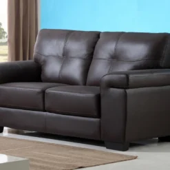 Canapé 2 Places En Cuir HAZEL - Marron