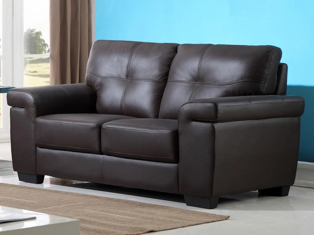 Canapé 2 Places En Cuir HAZEL - Marron 1 Canapé 2 Places En Cuir HAZEL - Marron