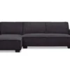 Canapé D'angle Réversible Et Convertible Johnny Velours Côtelé Noir