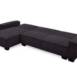 Canapé D'angle Réversible Et Convertible Johnny Velours Côtelé Noir 8 Canapé D'angle Réversible Et Convertible Johnny Velours Côtelé Noir -Promos Chesteris Boutique canape 20905025