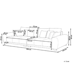 Canapé 4 Places En Tissu Beige TORPO -Promos Chesteris Boutique canape 20911507
