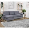 Canapé D'angle Reversible En Velours 4 Places "Cathia" - Gris