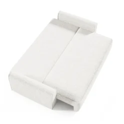 Canapé Convertible 3 Places Coffre Valentin Bouclé Blanc 7 Canapé Convertible 3 Places Coffre Valentin Bouclé Blanc -Promos Chesteris Boutique canape 20942203