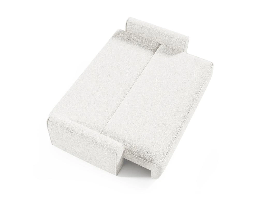 Canapé Convertible 3 Places Coffre Valentin Bouclé Blanc 3 Canapé Convertible 3 Places Coffre Valentin Bouclé Blanc – Image 3