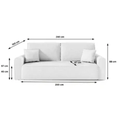 Canapé Convertible 3 Places Coffre Valentin Bouclé Blanc 8 Canapé Convertible 3 Places Coffre Valentin Bouclé Blanc -Promos Chesteris Boutique canape 20942205