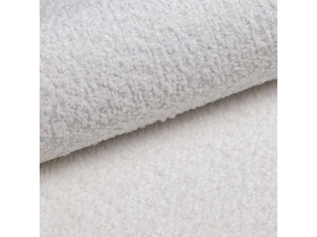 Canapé Convertible 3 Places Coffre Valentin Bouclé Blanc 5 Canapé Convertible 3 Places Coffre Valentin Bouclé Blanc – Image 5